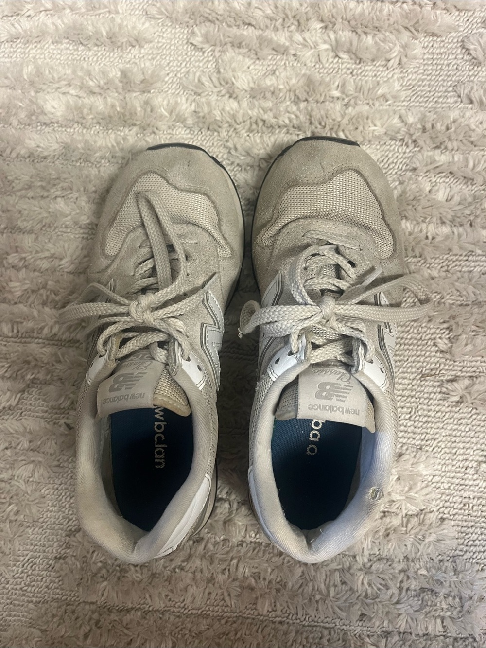 New Balance Women’s Light Gray and White Sneakers
